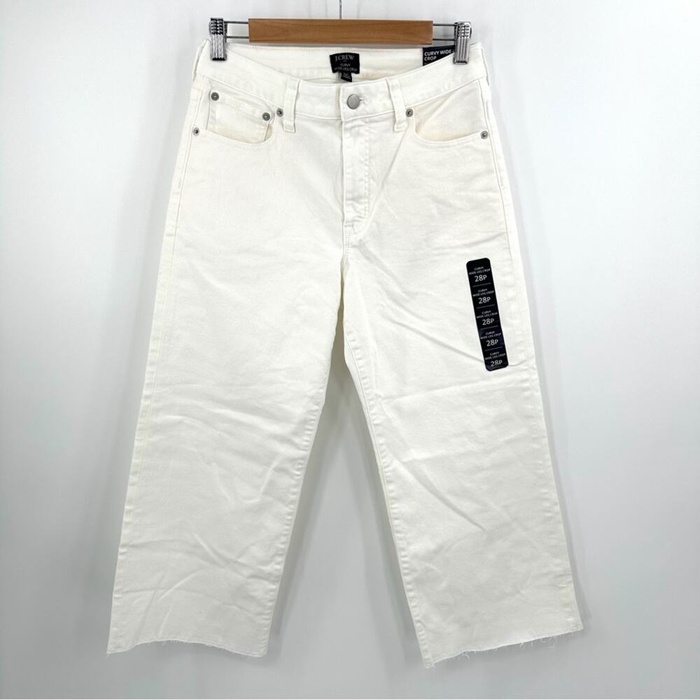 J Crew Petite Curvy Wide Leg Crop Jeans Size 28P